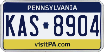 PA license plate KAS8904
