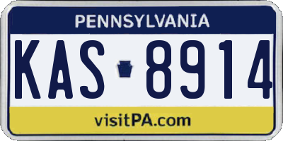 PA license plate KAS8914