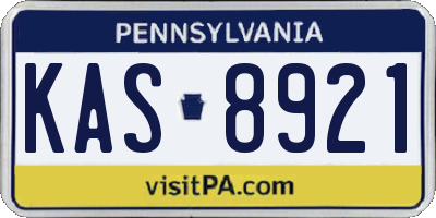 PA license plate KAS8921