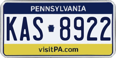 PA license plate KAS8922
