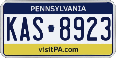 PA license plate KAS8923