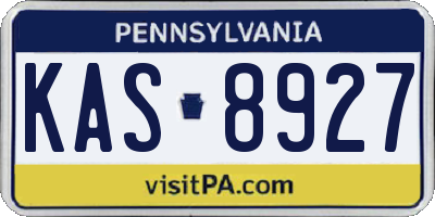PA license plate KAS8927