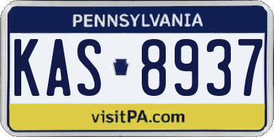 PA license plate KAS8937