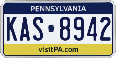PA license plate KAS8942