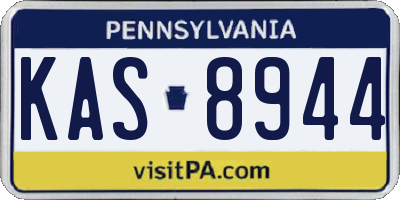 PA license plate KAS8944