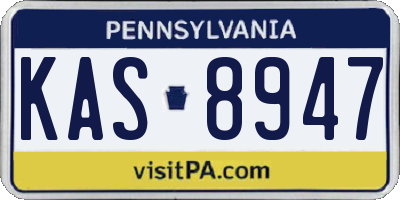 PA license plate KAS8947