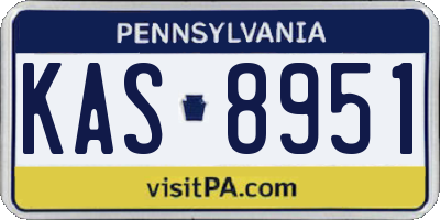 PA license plate KAS8951