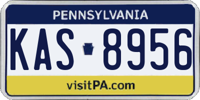 PA license plate KAS8956