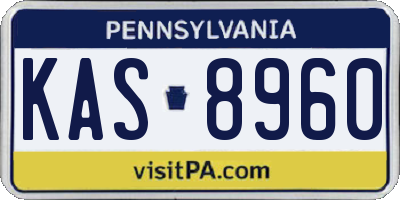 PA license plate KAS8960