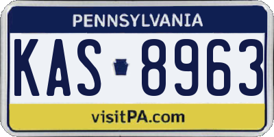 PA license plate KAS8963
