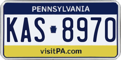 PA license plate KAS8970
