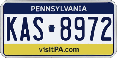 PA license plate KAS8972