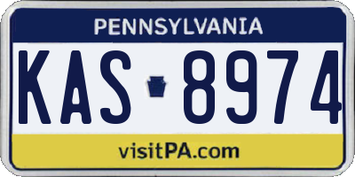 PA license plate KAS8974