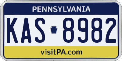PA license plate KAS8982