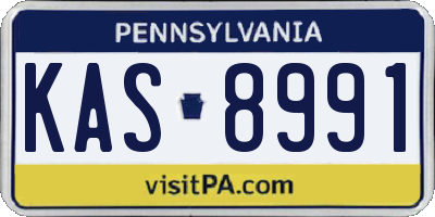 PA license plate KAS8991