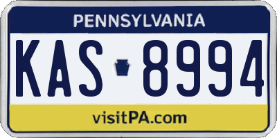 PA license plate KAS8994