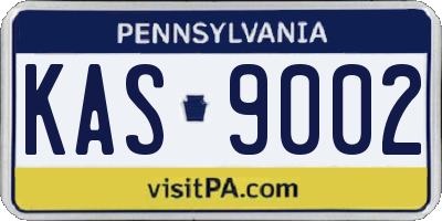 PA license plate KAS9002