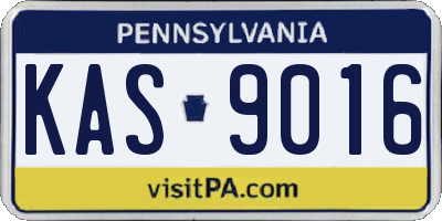 PA license plate KAS9016