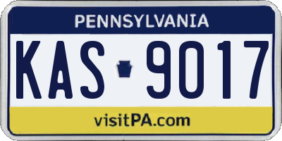 PA license plate KAS9017