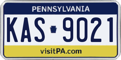 PA license plate KAS9021