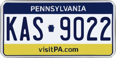 PA license plate KAS9022