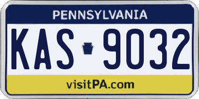 PA license plate KAS9032