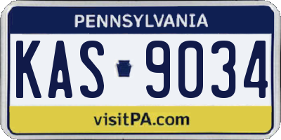 PA license plate KAS9034