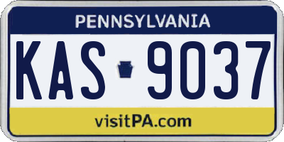 PA license plate KAS9037