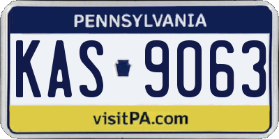 PA license plate KAS9063