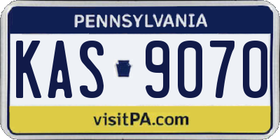 PA license plate KAS9070