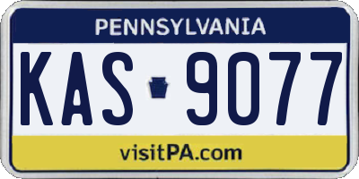 PA license plate KAS9077