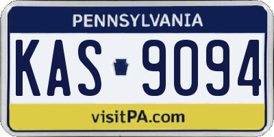 PA license plate KAS9094