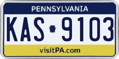 PA license plate KAS9103