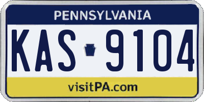 PA license plate KAS9104