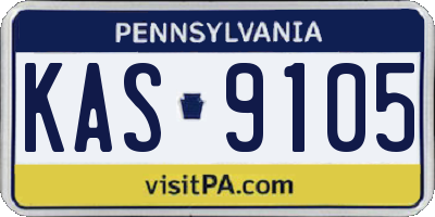 PA license plate KAS9105