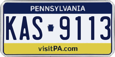 PA license plate KAS9113