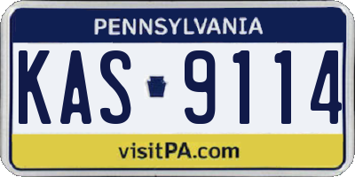 PA license plate KAS9114