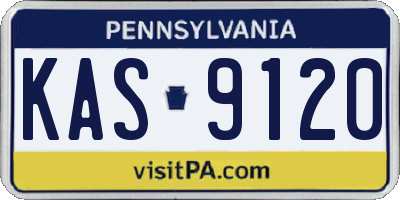 PA license plate KAS9120