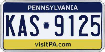 PA license plate KAS9125