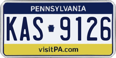 PA license plate KAS9126