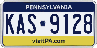 PA license plate KAS9128
