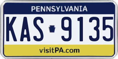 PA license plate KAS9135