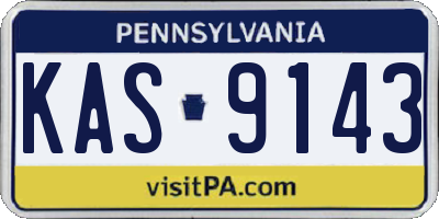 PA license plate KAS9143