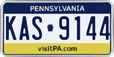 PA license plate KAS9144