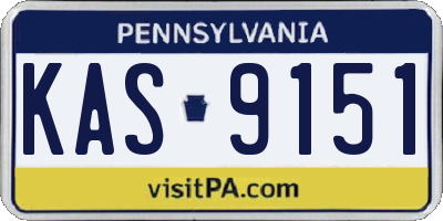 PA license plate KAS9151