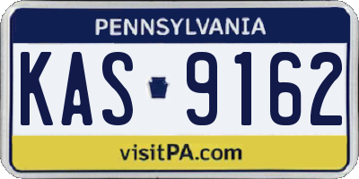 PA license plate KAS9162