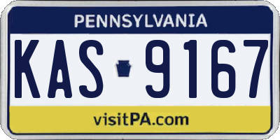 PA license plate KAS9167