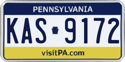 PA license plate KAS9172