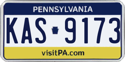 PA license plate KAS9173