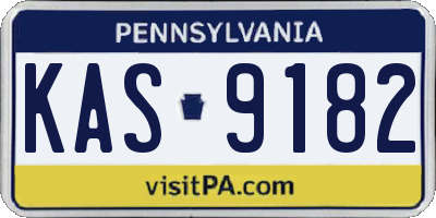 PA license plate KAS9182